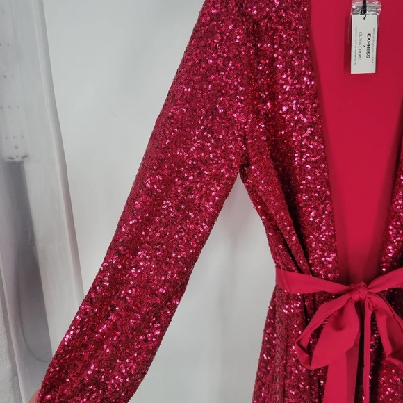 Express Pink Sequin Mini Dress - Picture 4 of 14